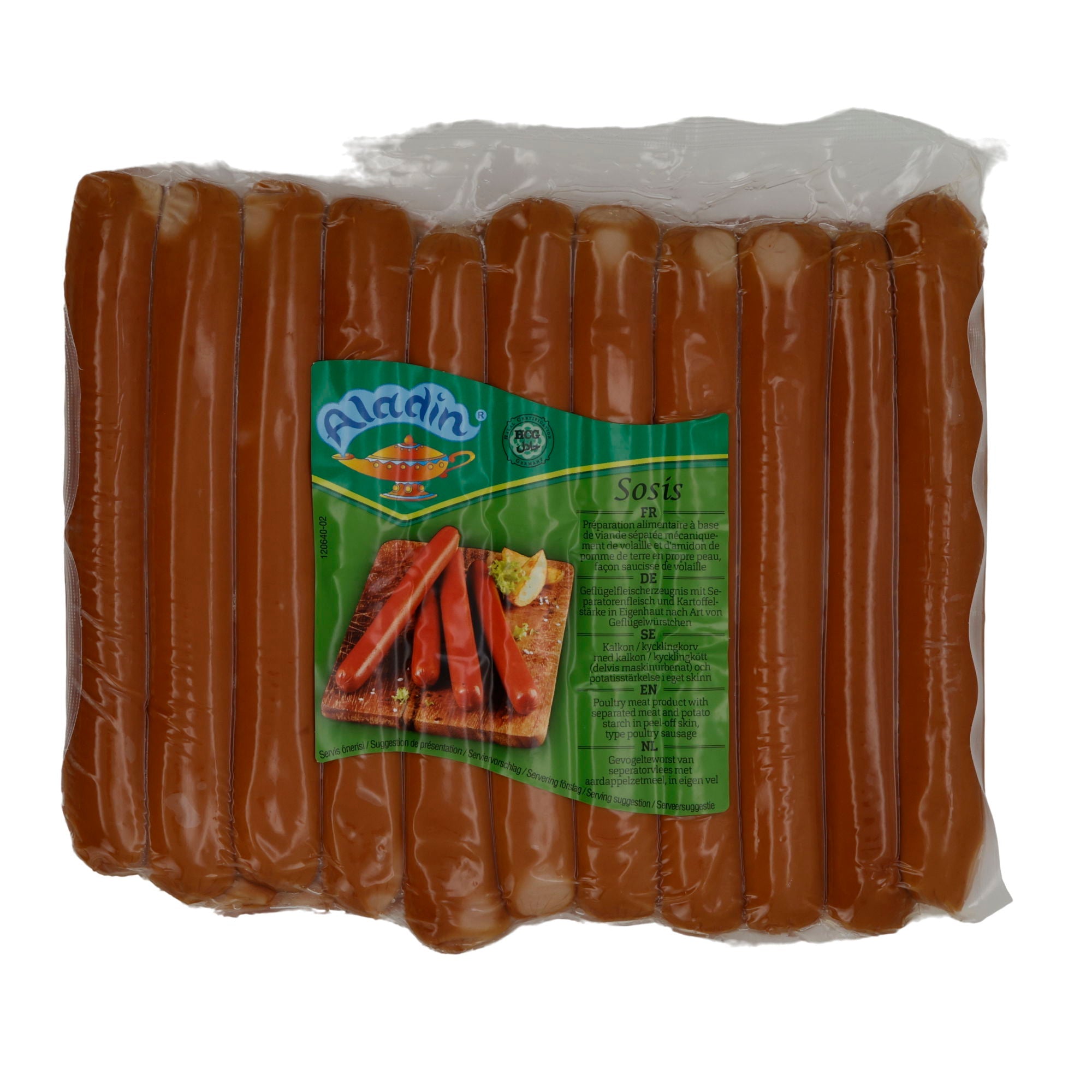 Geflügelwürstchen Aladin | Geflügel-Sosis | Halal, herzhaft | 1000g ALADIN